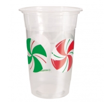 Christmas 16oz Peppermint Plastic Cup 8 Pack