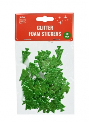 Glitter Tree Foam Stickers 60 Pieces