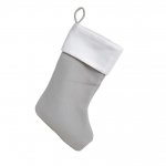 Deluxe Plush Plain Silver Stocking 40cm X 25cm