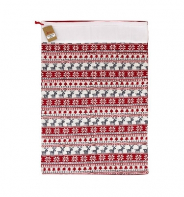 Deluxe Plush Nordic Red Christmas Sack 50cm X 70cm