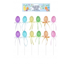 Glitter Easter Egg Craft Picks 6pc Set (20cm)