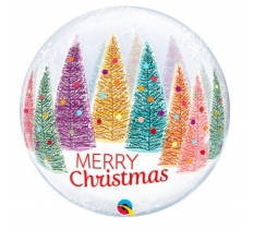 Christmas 22" Trees & Snowflakes Bubble Balloon