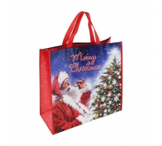 Christmas Traditional Santa Jumbo Square Pp Woven