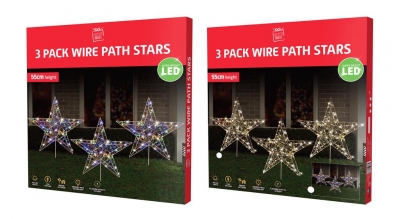 Christmas LED Star Wire Path Lights ( 3 Pack )