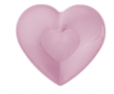 Pink Plastic Heart Serving Bowl