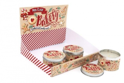 7.5x5cm GINGERNREAD BAKERY TIN CANDLE