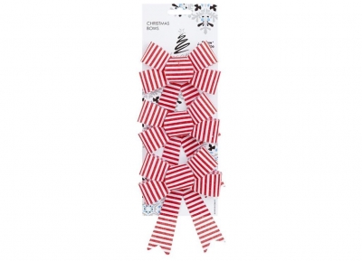 Candy Stripe Bow Decoration 10cm X 13cm X 3cm 3 Pack