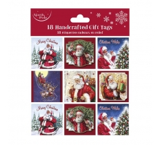 Christmas Traditional Santa Gift Tags Polybag 18 Piece