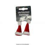 Santa Hat Earrings 6 x 2.5cm