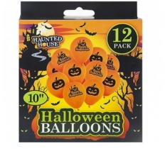 Halloween Printed Balloons 10" Pack Of 12