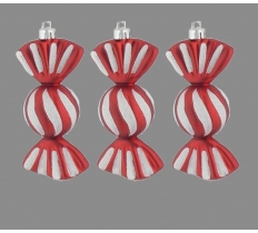 Sweetie Bauble Red 3 x 10cm