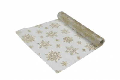 Snowflake Organza Roll 28cm X 3m