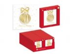 Christmas Hand Craft Layered Foil Bauble Card Pack Of 6