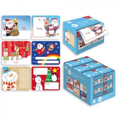 Christmas Jumbo S/A Novelty Label Pack Of 60