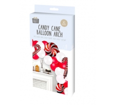 Candy Cane Balloon Arch 62Pc