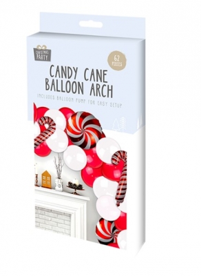 Candy Cane Balloon Arch 62Pc