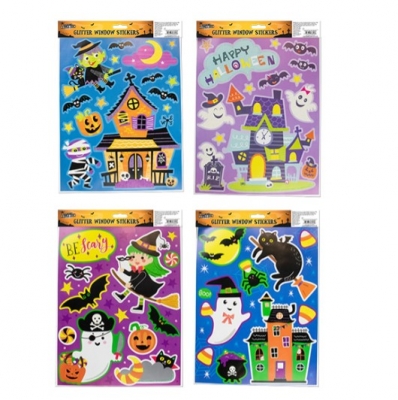 Halloween Colourful Glitter Window Stickers