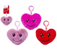 Plush 12cm Love Heart With Clip ( Assorted Colours )