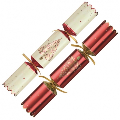 Christmas Crackers 12" x 50 Red And Cream Tree ( 60p Each )