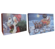 Gift Bag Christmas Trad Santas Landscape Super Jumbo (46.5X 70 X