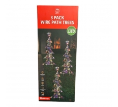 STARRY WIRE PATH TREES 3pc 80cm WARM