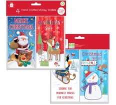 Christmas Cute Money Wallets Pack Of 4