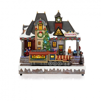 Lit Musical Christmas Train 32cm