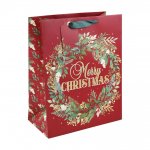 Christmas Embossed Wreath Large Bag