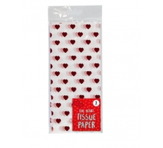 VALENTINE'S DAY FOIL HEART TISSUE PAPER 3 SHEET