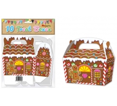 10Pc Treat Boxes Gingerbread