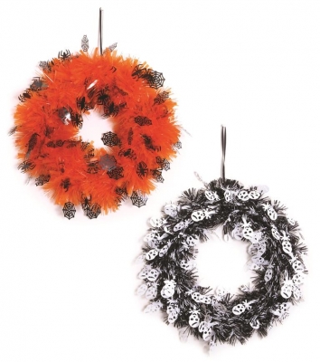 Halloween Tinsel Wreath 28cm