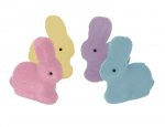 Mini Flocked Bunny Decorations 4pk