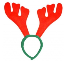 Christmas Felt Antler Headband Red & Green