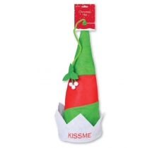 Christmas Hat Kiss Me With Mistltoe Design