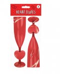 Valentines Day Plastic Heart Flutes 2 Pack