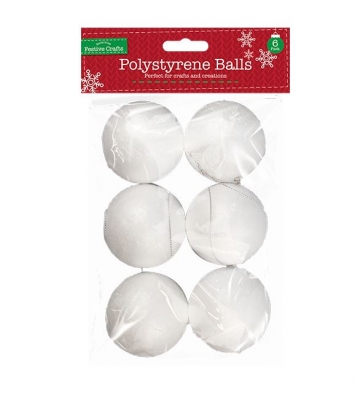 Polystyrene Baubles 6 Pack