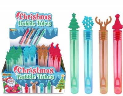 Christmas Bubble Tubes 11cm 48 Pack ( Assorted Colours )