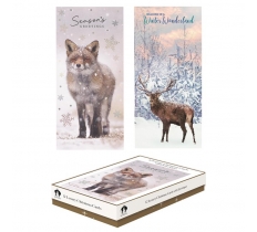 Christmas Cards 12 Slim Boxed- Deer/Fox