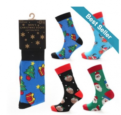 Mens Cotton Rich Christmas Socks