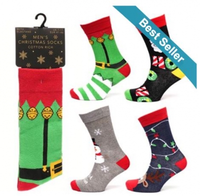 Mens Cotton Rich Christmas Socks