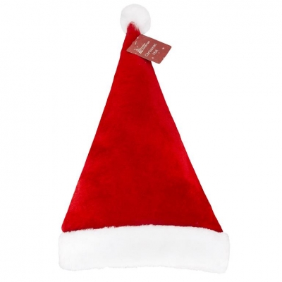 Velvet Santa Hat With Fur Trim And Pom Pom