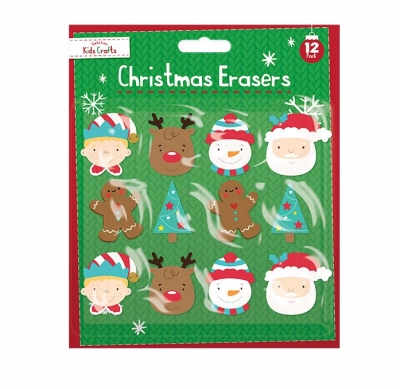 Christmas Character Erasers 12 Pack