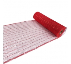 25cmx9M Deco Mesh Red