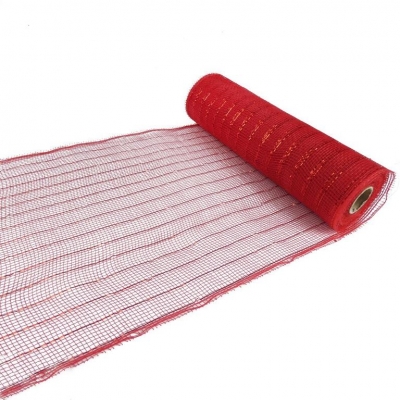 25cmx9M Deco Mesh Red