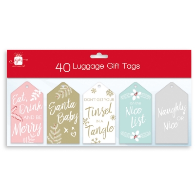 Luggage Tags Contemporary Foil 40 Pack
