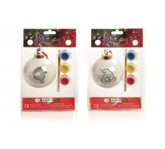 Paint Your Own Bauble Set with 3 Colours 2 AsstSanta-Snowman