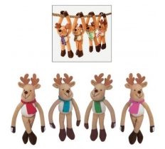 Plush Hanging Reindeer 28cm With Fastener Hands