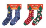 Festive Mens Socks 2 Pairs