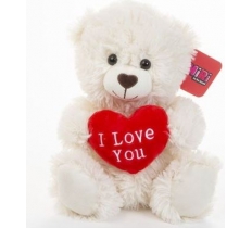 25cm I Love You Heart Bear Cream