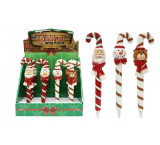 Christmas Candy Cane Pen 16cm ( Assorted Designs )